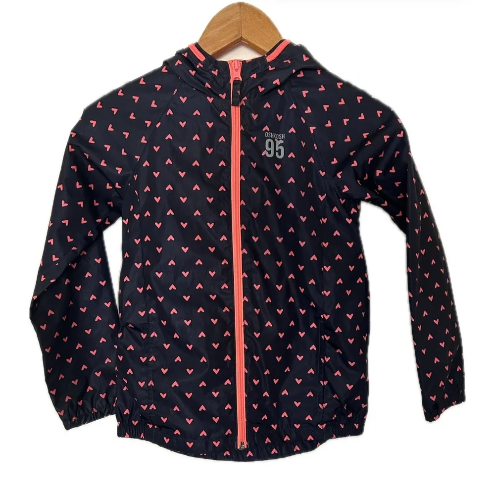 NWOT. Oshkosh Girls Windbreaker Hoodie‎ Zip Girls Size 8